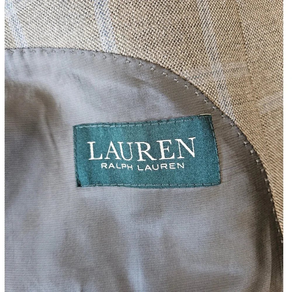 Ralph Lauren Blazer Mens 44R Silk Wool Windowpane Plaid Old Money Preppy Classic